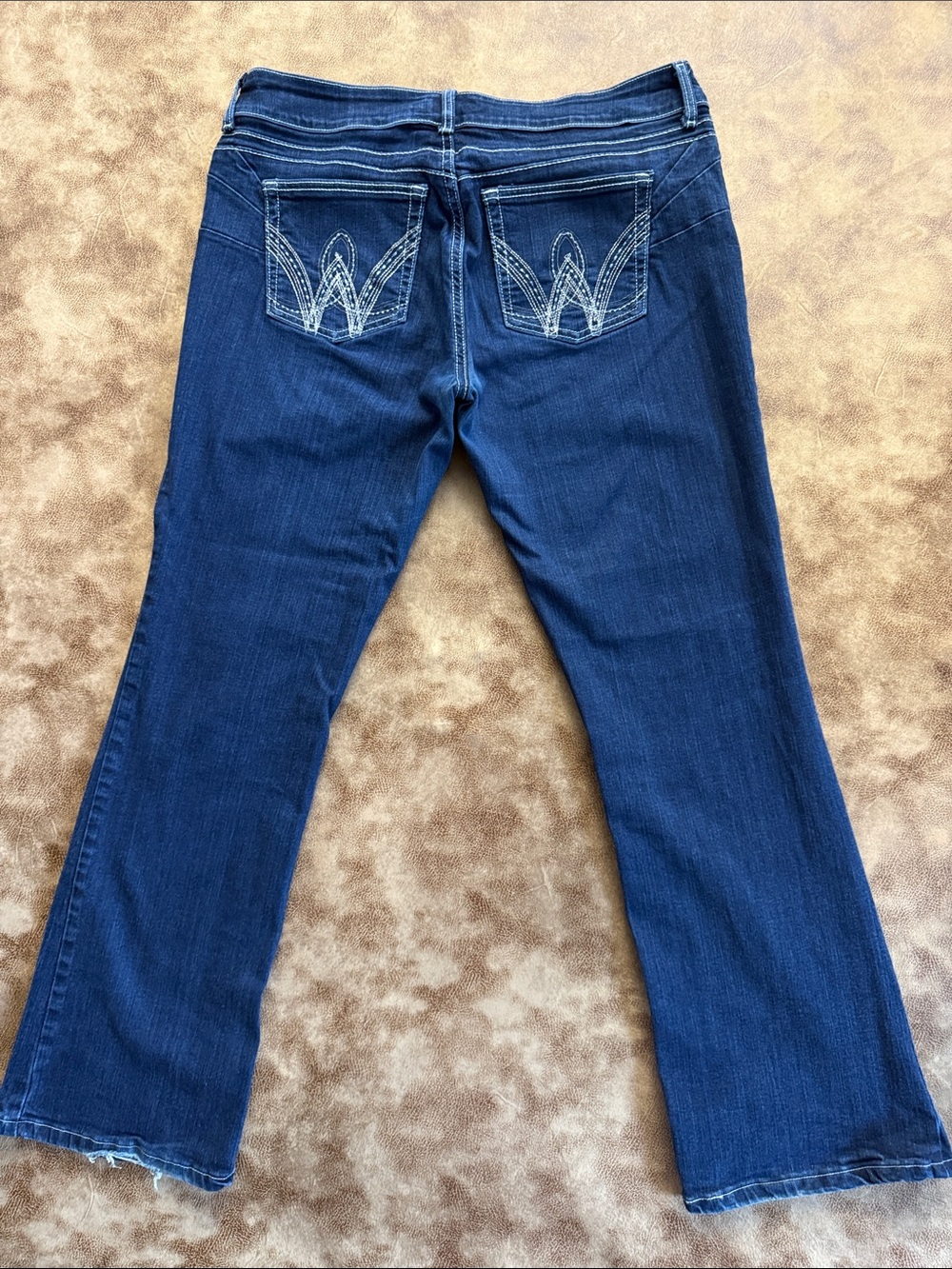 Wrangler Juniors 15/16 x 32 Dark Wash Bootcut Jeans Embroidered Western Y2K